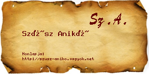 Szüsz Anikó névjegykártya